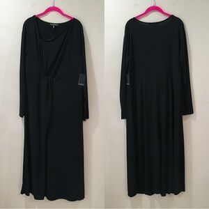 Eloquii Jersey Midi Dress Asymmetric Stretch Black Size 16 Womens New formal